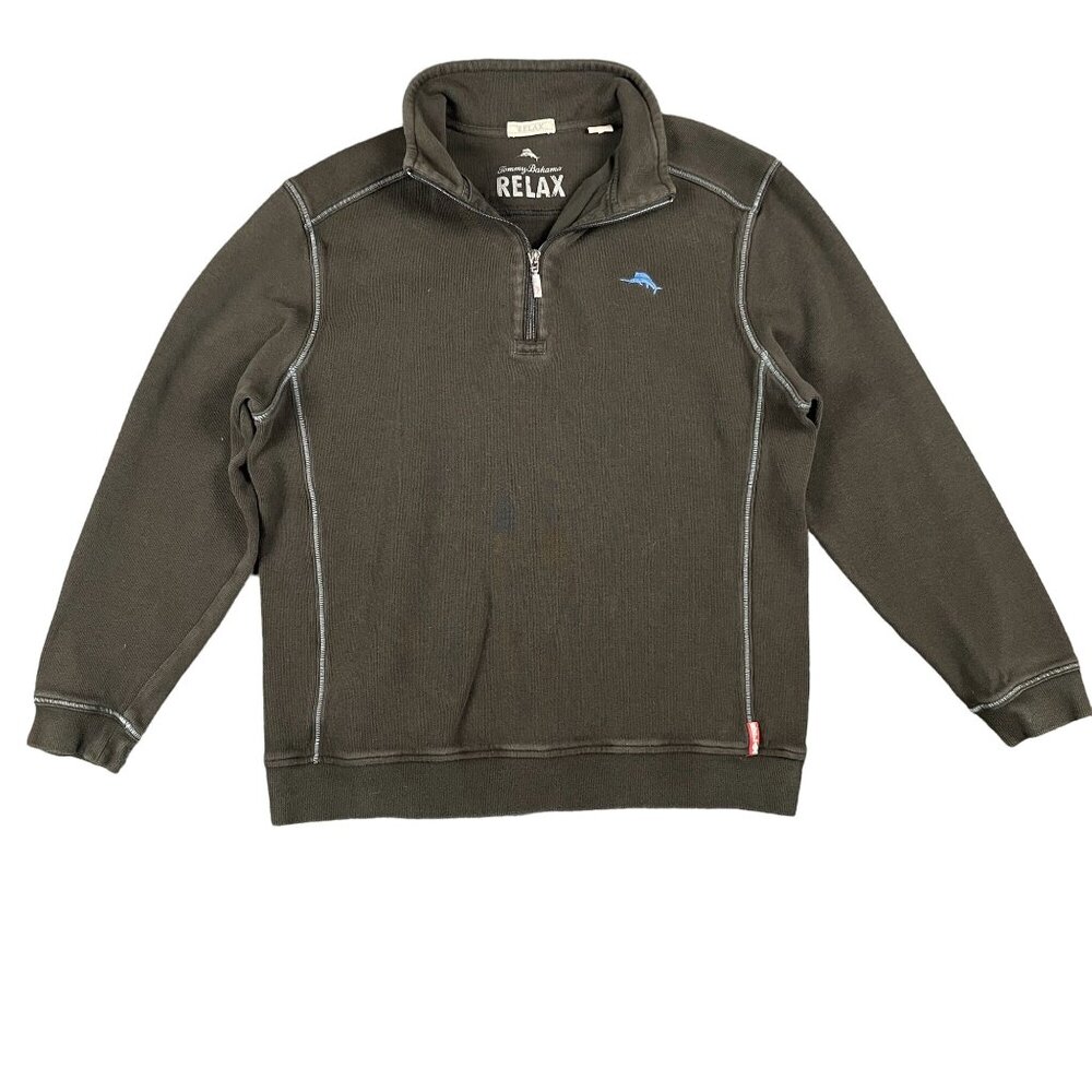 Tommy Bahama Sweatshirt Mens L Relax 1/4 Zip Pullover Capsule Everyday Minimal